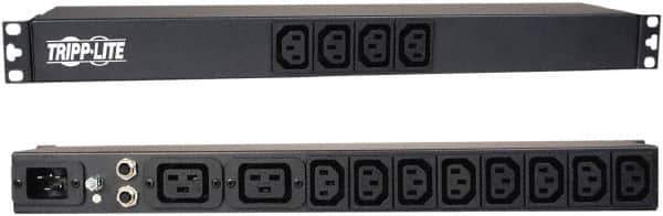 Tripp-Lite - 14 Outlets, 100/240 Volts, 20 Amps, 15' Cord, Power Outlet Strip - Rack Mount, C13/C19 NEMA Configuration, 19" Strip - Eagle Tool & Supply