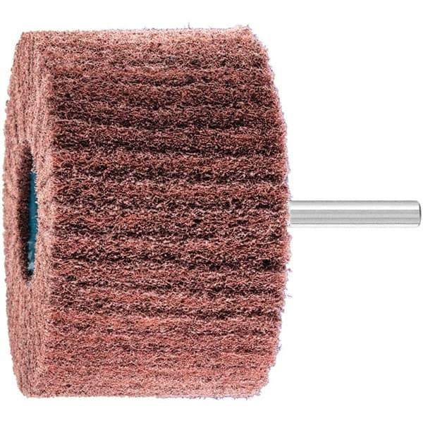 PFERD - 3" Diam x 2" Face Width, Aluminum Oxide Nonwoven Mounted Flap Wheel - 1/4" Shank Mount, 180 Grit, 7,500 Max RPM - Eagle Tool & Supply