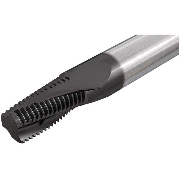 Iscar - RC1/4-19 BSPT, 0.3937" Cutting Diam, 4 Flute, Solid Carbide Helical Flute Thread Mill - Internal/External Thread, 16.7mm LOC, 73mm OAL, 10mm Shank Diam - Eagle Tool & Supply
