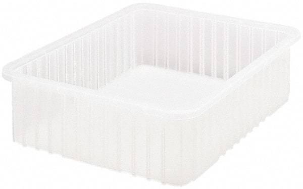 Quantum Storage - Clear Polypropylene Dividable Container - Stacking, 22-1/2" Long x 17-1/2" Wide x 6" High - Eagle Tool & Supply