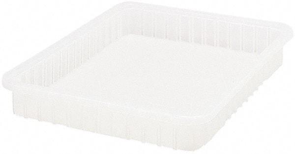 Quantum Storage - Clear Polypropylene Dividable Container - Stacking, 22-1/2" Long x 17-1/2" Wide x 3" High - Eagle Tool & Supply
