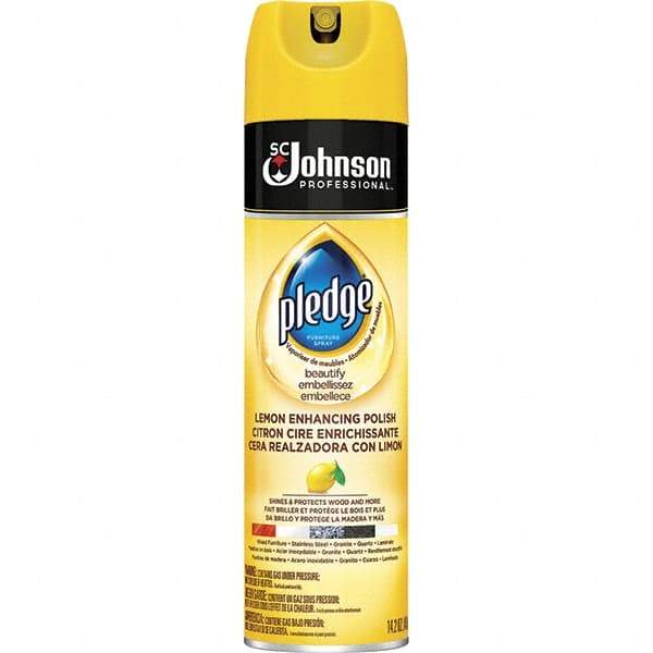Pledge - 14.2 Fluid Ounce Furniture Polish - Lemon Scent, Aerosol Can - Eagle Tool & Supply