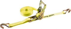 Erickson Manufacturing - 15' Long x 1" Wide, 3,000 Lb Basket Capacity, Polyester Web Sling - Yellow - Eagle Tool & Supply