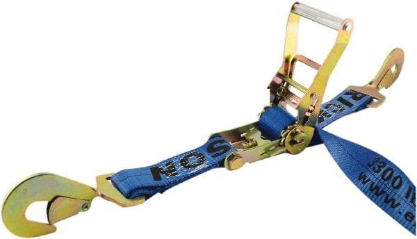Erickson Manufacturing - 7' Long x 2" Wide, 10,000 Lb Basket Capacity, Polyester & Steel Web Sling - Blue - Eagle Tool & Supply