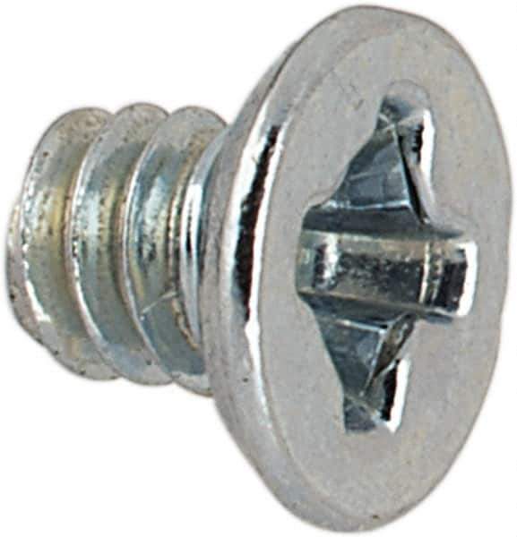 Value Collection - #2-56 UNC, 1/8" OAL Phillips Drive Machine Screw - Flat Undercut Head, Grade J82 Steel, Zinc-Plated Finish, Without Washer - Eagle Tool & Supply