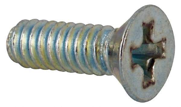 Value Collection - #3-48 UNC, 5/16" OAL Phillips Drive Machine Screw - Flat Head, Grade J82 Steel, Zinc-Plated Finish, Without Washer - Eagle Tool & Supply