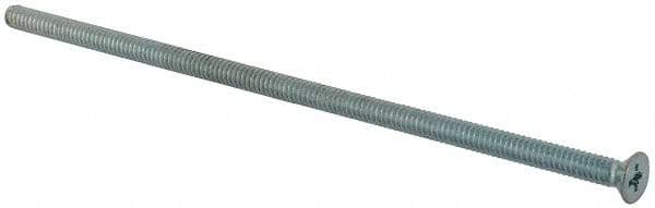 Value Collection - #10-24 UNC, 5-1/2" OAL Phillips Drive Machine Screw - Flat Head, Grade J82 Steel, Zinc-Plated Finish, Without Washer - Eagle Tool & Supply