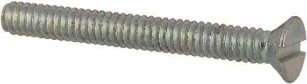 Value Collection - #2-56 UNC, 3/4" OAL Slotted Drive Machine Screw - Flat Head, Grade J82 Steel, Zinc-Plated Finish, Without Washer - Eagle Tool & Supply
