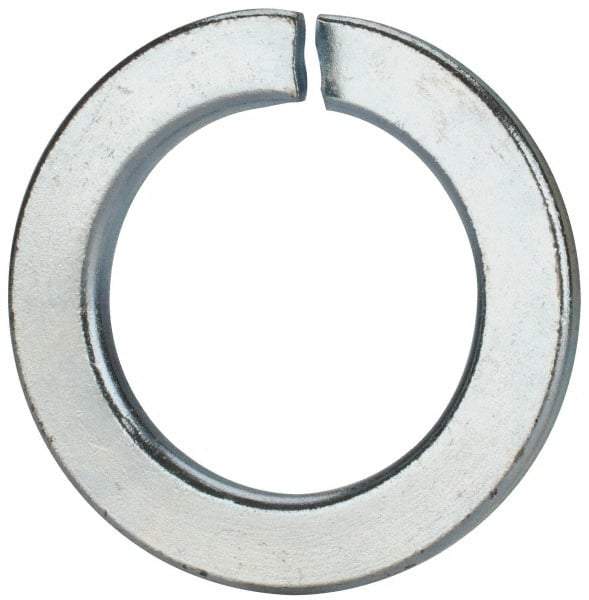 Value Collection - M39, 39.5mm ID, 61.2mm OD, 6mm Thick Split Lock Washer - Grade 8 Spring Steel, Zinc-Plated Finish, 39.5mm Min ID, 40.7mm Max ID - Eagle Tool & Supply
