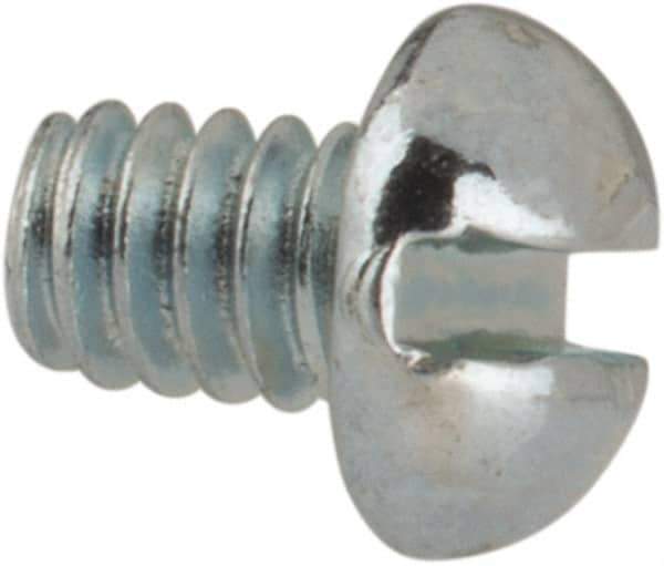Value Collection - #2-56 UNC, 1/8" Length Under Head Slotted Drive Machine Screw - Round Head, Grade J82 Steel, Zinc-Plated Finish, Without Washer - Eagle Tool & Supply