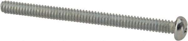 Value Collection - #4-40 UNC, 1-1/2" Length Under Head Phillips Drive Machine Screw - Round Head, Grade J82 Steel, Zinc-Plated Finish, Without Washer - Eagle Tool & Supply