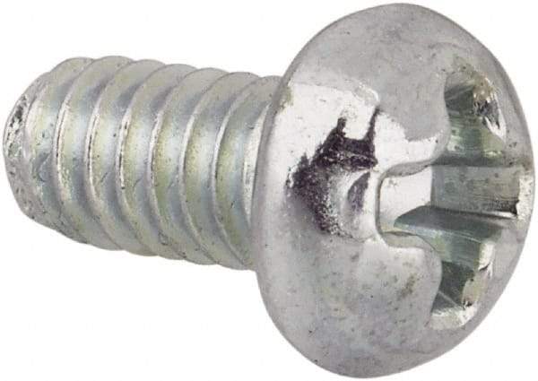 Value Collection - #5-40 UNC, 1/4" Length Under Head Phillips Drive Machine Screw - Round Head, Grade J82 Steel, Zinc-Plated Finish, Without Washer - Eagle Tool & Supply