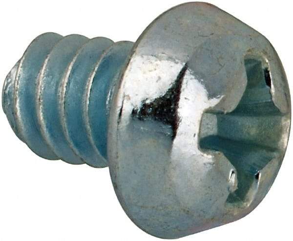 Value Collection - #6-32 UNC, 3/16" Length Under Head Phillips Drive Machine Screw - Round Head, Grade J82 Steel, Zinc-Plated Finish, Without Washer - Eagle Tool & Supply