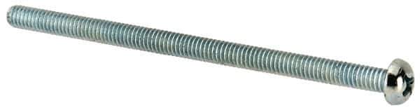 Value Collection - #8-32 UNC, 3" Length Under Head Phillips Drive Machine Screw - Round Head, Grade J82 Steel, Zinc-Plated Finish, Without Washer - Eagle Tool & Supply