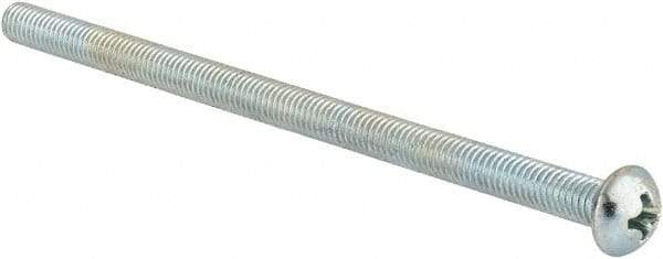Value Collection - #10-32 UNF, 3-1/2" Length Under Head Phillips Drive Machine Screw - Round Head, Grade J82 Steel, Zinc-Plated Finish, Without Washer - Eagle Tool & Supply