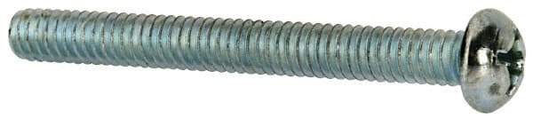 Value Collection - #12-24 UNC, 2" Length Under Head Phillips Drive Machine Screw - Round Head, Grade J82 Steel, Zinc-Plated Finish, Without Washer - Eagle Tool & Supply