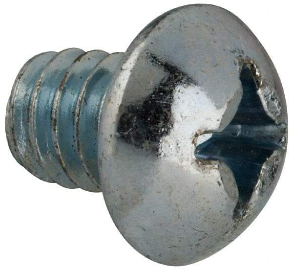 Value Collection - 1/4-20 UNC, 5/16" Length Under Head Phillips Drive Machine Screw - Round Head, Grade J82 Steel, Zinc-Plated Finish, Without Washer - Eagle Tool & Supply