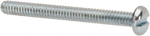 Value Collection - #3-48 UNC, 1" Length Under Head Slotted Drive Machine Screw - Pan Head, Grade J82 Steel, Zinc-Plated Finish, Without Washer - Eagle Tool & Supply