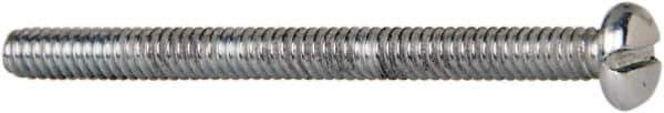 Value Collection - #4-40 UNC, 1-1/2" Length Under Head Slotted Drive Machine Screw - Pan Head, Grade J82 Steel, Zinc-Plated Finish, Without Washer - Eagle Tool & Supply