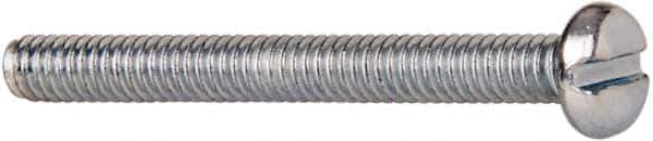 Value Collection - #5-40 UNC, 1-1/4" Length Under Head Slotted Drive Machine Screw - Pan Head, Grade J82 Steel, Zinc-Plated Finish, Without Washer - Eagle Tool & Supply