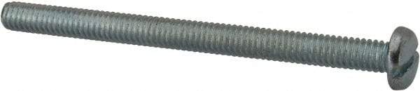 Value Collection - #8-32 UNC, 2-1/4" Length Under Head Slotted Drive Machine Screw - Pan Head, Grade J82 Steel, Zinc-Plated Finish, Without Washer - Eagle Tool & Supply