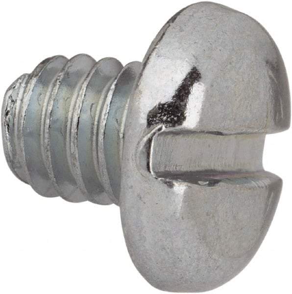 Value Collection - #12-24 UNC, 1/4" Length Under Head Slotted Drive Machine Screw - Pan Head, Grade J82 Steel, Zinc-Plated Finish, Without Washer - Eagle Tool & Supply
