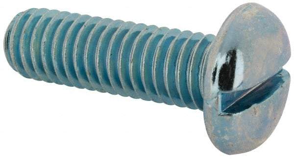 Value Collection - 3/8-16 UNC, 1-1/4" Length Under Head Slotted Drive Machine Screw - Pan Head, Grade J82 Steel, Zinc-Plated Finish, Without Washer - Eagle Tool & Supply