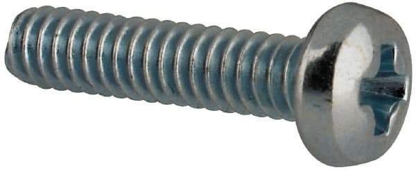 Value Collection - #3-48 UNC, 7/16" Length Under Head Phillips Drive Machine Screw - Pan Head, Grade J82 Steel, Zinc-Plated Finish, Without Washer - Eagle Tool & Supply