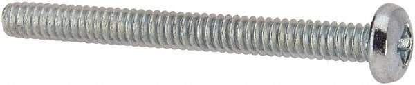 Value Collection - #3-48 UNC, 1" Length Under Head Phillips Drive Machine Screw - Pan Head, Grade J82 Steel, Zinc-Plated Finish, Without Washer - Eagle Tool & Supply