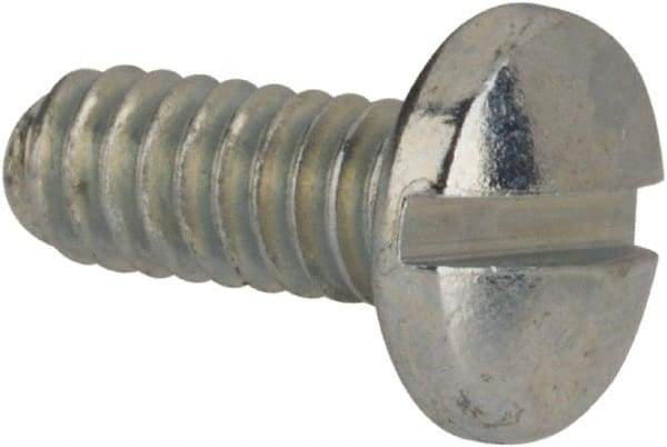 Value Collection - #3-48 UNC, 1/4" Length Under Head Slotted Drive Machine Screw - Binding Head, Grade J82 Steel, Zinc-Plated Finish, Without Washer - Eagle Tool & Supply