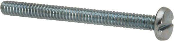 Value Collection - #4-40 UNC, 1-1/4" Length Under Head Slotted Drive Machine Screw - Binding Head, Grade J82 Steel, Zinc-Plated Finish, Without Washer - Eagle Tool & Supply