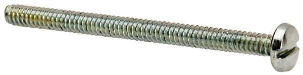 Value Collection - #4-40 UNC, 1-1/2" Length Under Head Slotted Drive Machine Screw - Binding Head, Grade J82 Steel, Zinc-Plated Finish, Without Washer - Eagle Tool & Supply