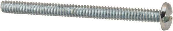 Value Collection - #6-32 UNC, 1-3/4" Length Under Head Slotted Drive Machine Screw - Binding Head, Grade J82 Steel, Zinc-Plated Finish, Without Washer - Eagle Tool & Supply