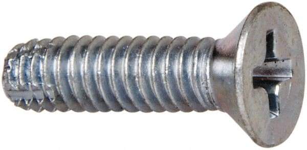Value Collection - #8-32 UNC, 7/16" Length Under Head Slotted Drive Machine Screw - Binding Head, Grade J82 Steel, Zinc-Plated Finish, Without Washer - Eagle Tool & Supply