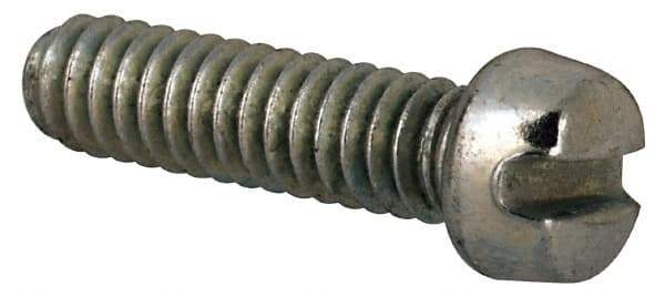 Value Collection - #3-48 UNC, 3/8" Length Under Head Slotted Drive Machine Screw - Fillister Head, Grade J82 Steel, Zinc-Plated Finish, Without Washer - Eagle Tool & Supply