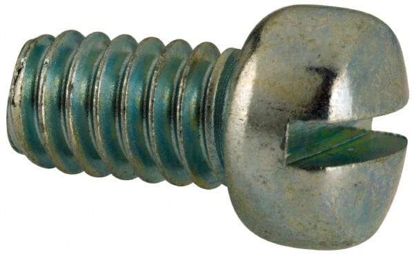 Value Collection - 1/4-20 UNC, 7/16" Length Under Head Slotted Drive Machine Screw - Fillister Head, Grade J82 Steel, Zinc-Plated Finish, Without Washer - Eagle Tool & Supply