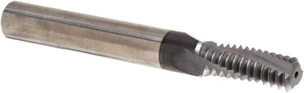 Iscar - 5/8-11 UNC, 0.449" Cutting Diam, 3 Flute, Solid Carbide Helical Flute Thread Mill - Internal Thread, 1.14" LOC, 3-1/2" OAL, 1/2" Shank Diam - Eagle Tool & Supply