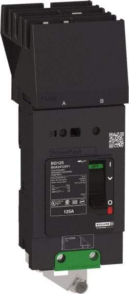Square D - 60 Amp, 480Y/277 VAC, 2 Pole, Panel Mount B-Frame Circuit Breaker - Thermal-Magnetic Trip, 65 kA at 240 VAC, 35 kA at 480Y/277 VAC Breaking Capacity, 14-2/0 AWG - Eagle Tool & Supply