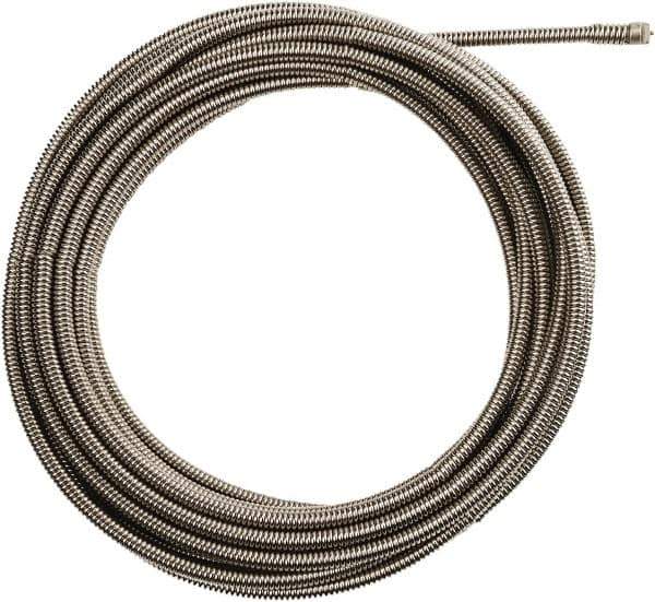 Milwaukee Tool - 3/8" x 25' Drain Cleaning Machine Cable - Inner Core, 1-1/4" to 2-1/2" Pipe, Use with Milwaukee M18 Drain Snakes - Eagle Tool & Supply