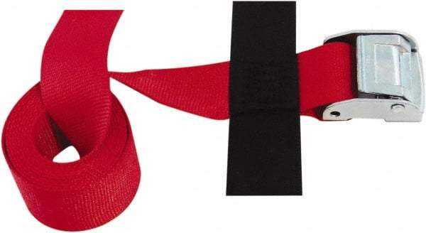 Snap-Loc - 8' Long x 2" Wide, 3,000 Lb Basket Capacity, Polyester & Steel Web Sling - Red, with Cambuckle Tie Down - Eagle Tool & Supply