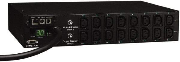 Tripp-Lite - 16 Outlets, 208/240 Volts, 30 Amps, 10' Cord, Power Outlet Strip - Rack Mount, 5-15/20R NEMA Configuration, 19" Strip - Eagle Tool & Supply