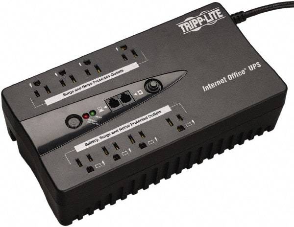 Tripp-Lite - 15 Amp, 600 VA, Flat Pack Mount Standby Backup Uninterruptible Power Supply - Backup 3 min with Full Load & 9 min with Half Load, 120 VAC Input & Output, 300 Watt Output, 1 Phases, 6 Outlets - Eagle Tool & Supply