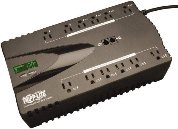 Tripp-Lite - 15 Amp, 850 VA, Tower Mount Standby Backup Uninterruptible Power Supply - Backup 2.8 min with Full Load & 9.4 min with Half Load, 120 VAC Input & Output, 425 Watt Output, 1 Phases, 12 Outlets - Eagle Tool & Supply