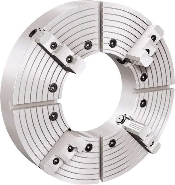 Samchully - 4 Jaw, 450mm Diam, Independent Manual Lathe Chuck - Plain Back Mount, Adjustable, 100mm Through Hole Diam, Cast Iron (Semi-Steel) - Eagle Tool & Supply