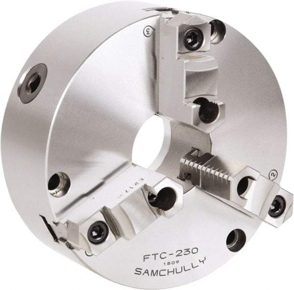 Samchully - 3 Jaw, 610mm Diam, Self Centering Manual Lathe Chuck - Front Mount, Adjustable, 275mm Through Hole Diam, Forged Steel - Eagle Tool & Supply