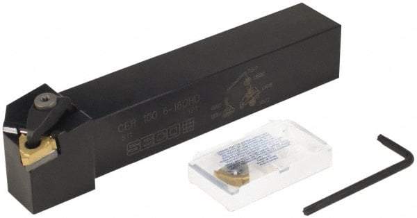 Seco - External Thread, 1" Shank Width Indexable Threading Toolholder - 16ER Insert Compatibility - Eagle Tool & Supply