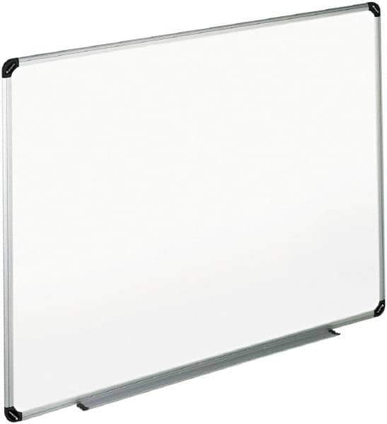 UNIVERSAL - 48" High x 72" Wide Erasable Melamine Marker Boards - Aluminum/Plastic Frame, 74.6" Deep, Includes Accessory Tray/Rail & Mounting Kit - Eagle Tool & Supply
