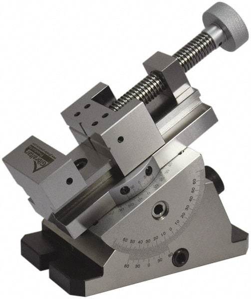 Gibraltar - 2-3/4" Jaw Width, 3" Jaw Opening Capacity, Horizontal Swivel Machine Vise - Manual Operation, 1 Station, 6.28" Long x 5.38" High x 1-3/16" Deep, Steel - Eagle Tool & Supply