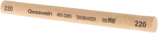 Value Collection - 220 Grit Aluminum Oxide Round Polishing Stone - Coarse/Medium Grade, 1/2" Wide x 6" Long x 1/2" Thick - Eagle Tool & Supply