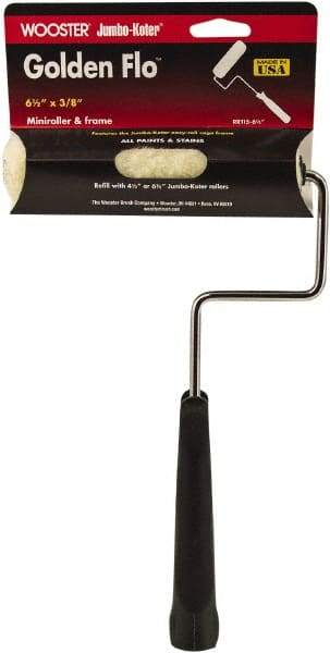 Wooster Brush - 11" Long, 3/8" Nap, Mini Knit - 6-1/2" Wide, Steel Frame, Includes Roller Cover & Frame - Eagle Tool & Supply